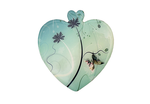 MAGNUM Огледало инокс -зелено сърце с пеперуда
